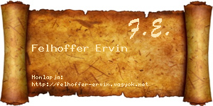 Felhoffer Ervin névjegykártya